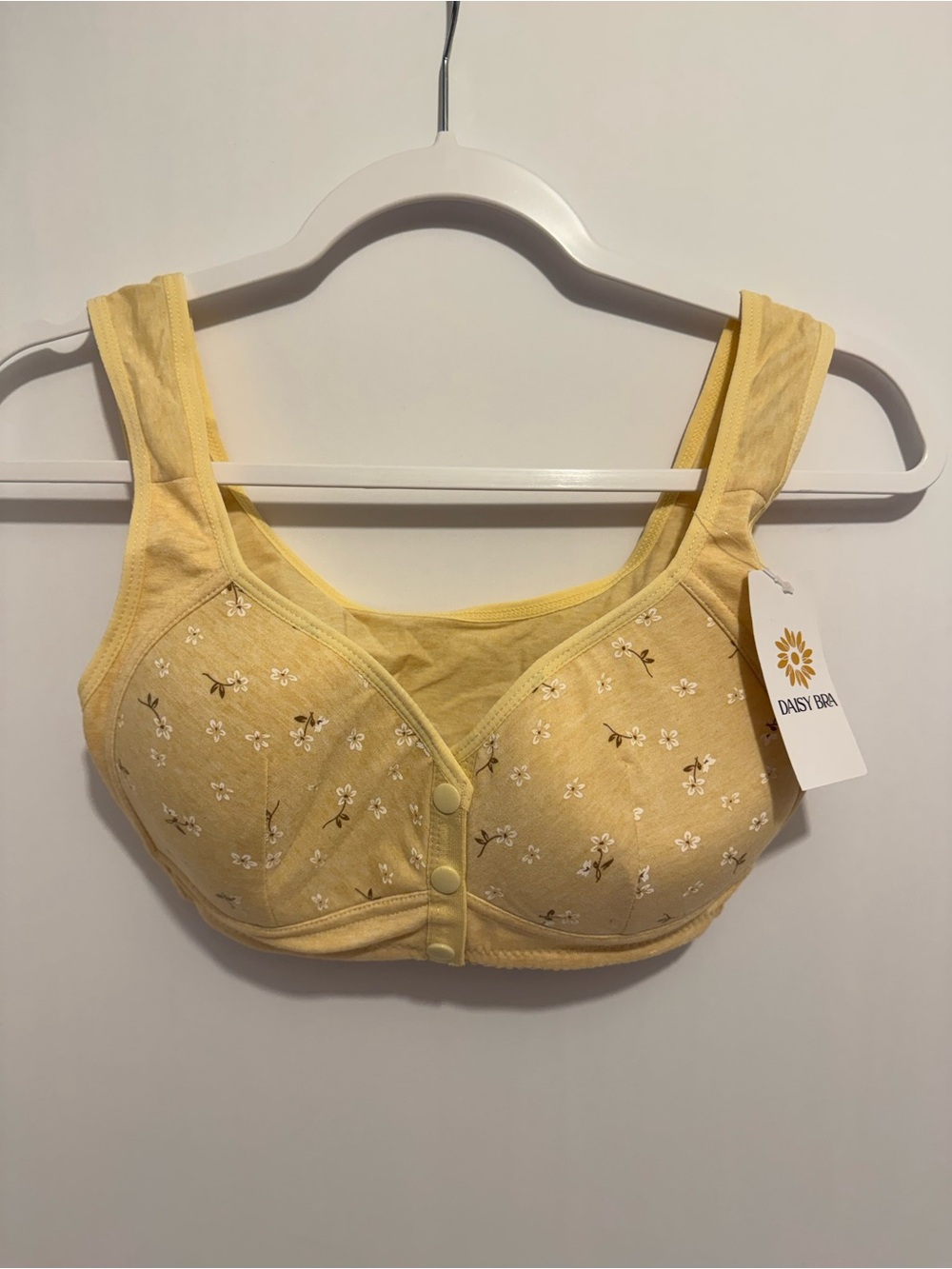 Daisy Bra front snap closure wireless comfort bra wide straps Size L Floral NWT